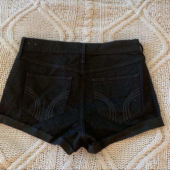 Black High Rise Jean Shorts - Picture 2 of 3